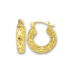 
14k Yellow Filgree Hoop Earrings
