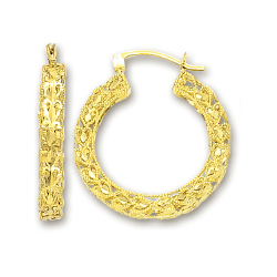 
14k Yellow Filgree Hoop Earrings
