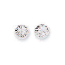 
14k White Small Sparkle-Cut Half Ball Stud Earrings
