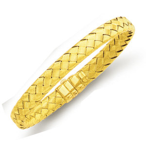 
14k Yellow Fancy Woven Bangle - 7 Inch
