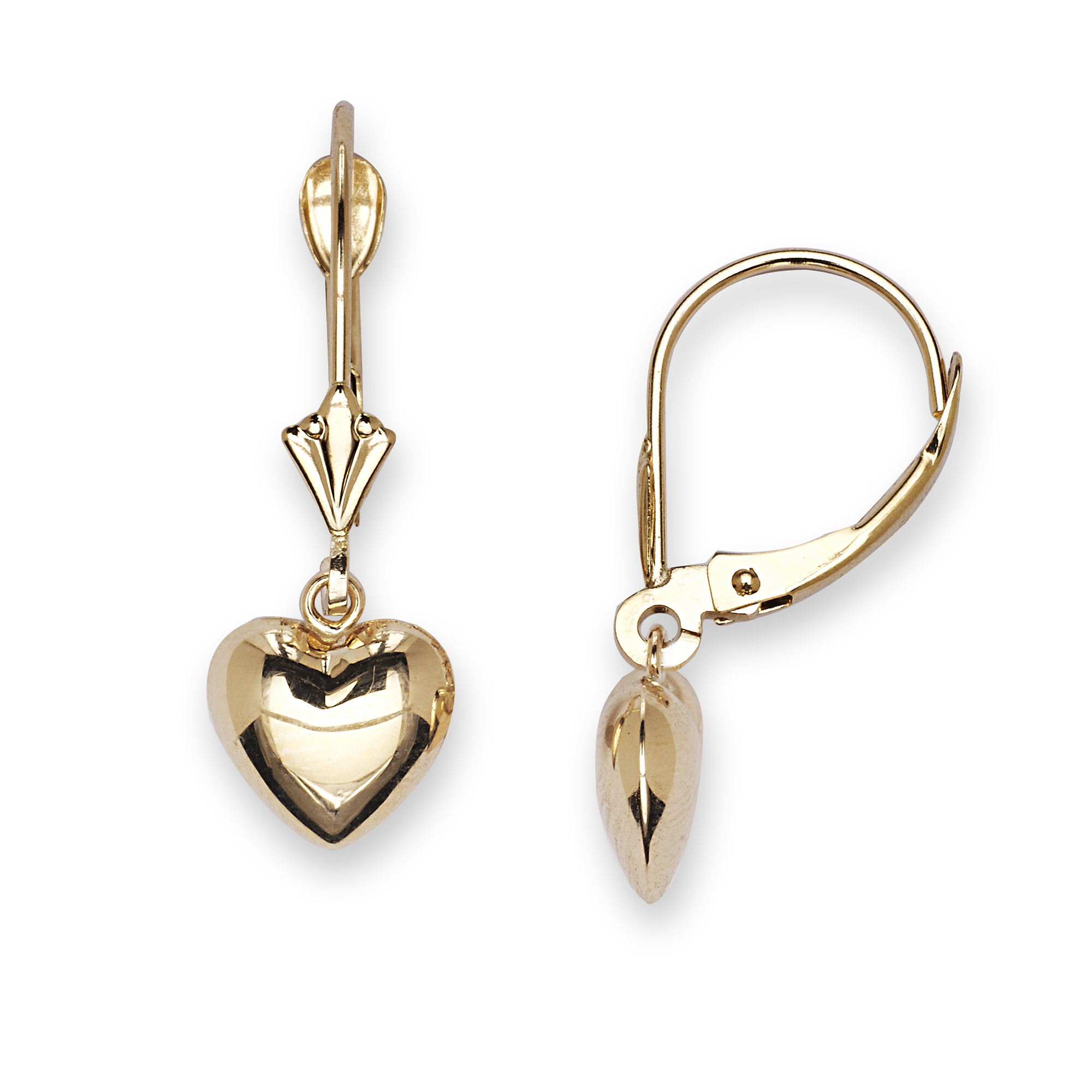 14k Yellow Gold Love Heart Drop Leverback Earrings Measures 23x8mm Jewelry Ts Ebay