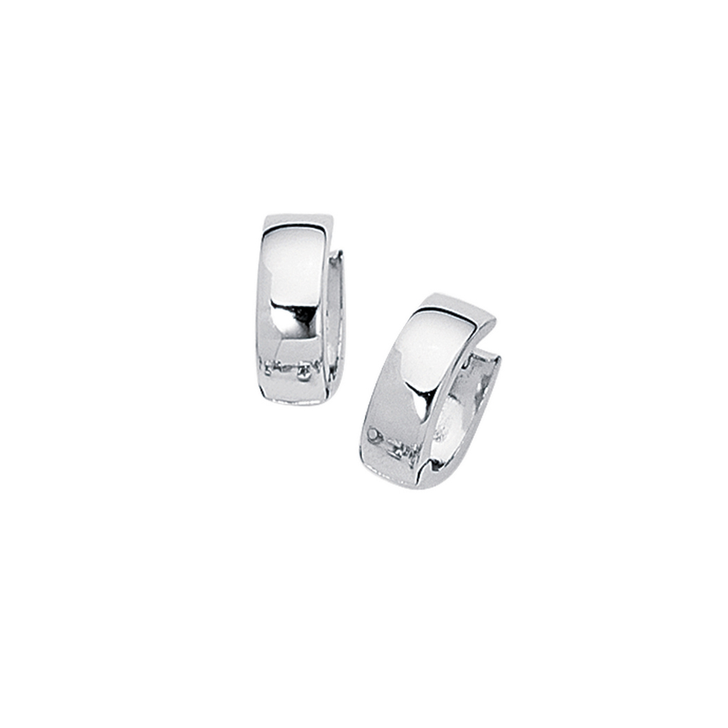 
14k White Gold All Shiny 5.0mm Hinged Earrings Earrings
